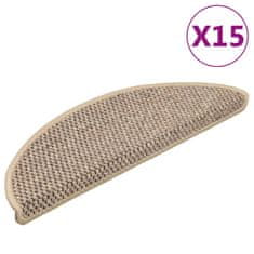 Vidaxl Samolepící nášlapy na schody vzhled sisal 15 ks 56x17x3 cm