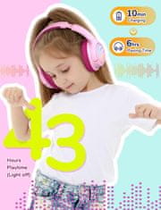 iClever Kids Bluetooth Headphones with LED Lights BTH18 Pink