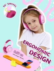 iClever Kids Bluetooth Headphones with LED Lights BTH18 Pink