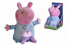 Peppa Pig 2v1 plyšový hajánek hrající + světlo, modrý, 25 cm