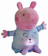 Peppa Pig 2v1 plyšový hajánek hrající + světlo, modrý, 25 cm