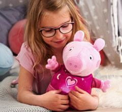 Peppa Pig 2v1 plyšové prasátko Peppa, hrající + světlo, růžový, 25 cm