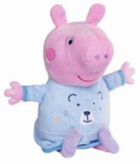 Peppa Pig 2v1 plyšový hajánek hrající + světlo, modrý, 25 cm