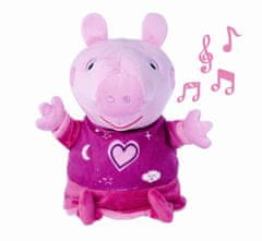 Peppa Pig 2v1 plyšové prasátko Peppa, hrající + světlo, růžový, 25 cm