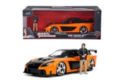 Jada Toys Rychle a zběsile auto 1997 Mazda RX7 1:24 + figurka Han Lue