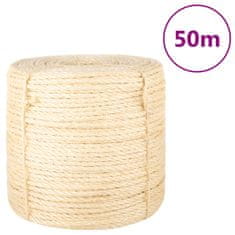 Vidaxl Provaz 100% sisal 6 mm 50 m