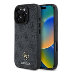 Guess Zadní kryt PU 4G Small Metal Logo MagSafe pro iPhone 16 Pro Max Grey