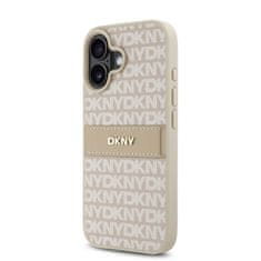 DKNY Zadní kryt PU Leather Repeat Pattern Tonal Stripe pro iPhone 16 Pink