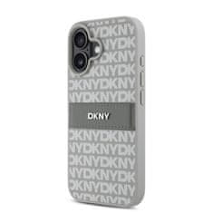 DKNY Zadní kryt PU Leather Repeat Pattern Tonal Stripe pro iPhone 16 Beige