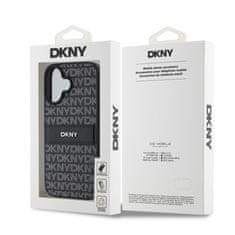 DKNY Zadní kryt PU Leather Repeat Pattern Tonal Stripe pro iPhone 16 Black