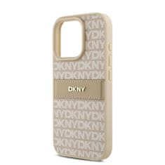 DKNY Zadní kryt PU Leather Repeat Pattern Tonal Stripe pro iPhone 16 Pro Max Pink