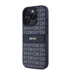 DKNY Zadní kryt PU Leather Repeat Pattern Tonal Stripe pro iPhone 16 Pro Max Blue