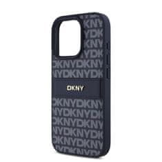 DKNY Zadní kryt PU Leather Repeat Pattern Tonal Stripe pro iPhone 16 Pro Blue