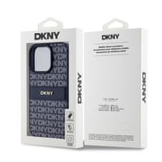 DKNY Zadní kryt PU Leather Repeat Pattern Tonal Stripe pro iPhone 16 Pro Blue