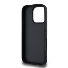 DKNY Zadní kryt PU Leather Repeat Pattern Tonal Stripe pro iPhone 16 Pro Black