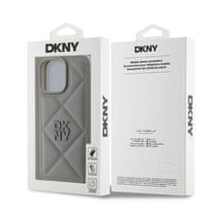 DKNY Zadní kryt PU Leather Quilted Stack Logo pro iPhone 16 Pro Grey