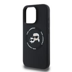 Karl Lagerfeld Zadní kryt Liquid Silicone K&amp;CH Heads MagSafe pro iPhone 16 Pro Black