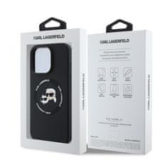 Karl Lagerfeld Zadní kryt Liquid Silicone K&amp;CH Heads MagSafe pro iPhone 16 Pro Black