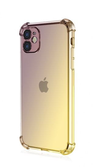 TopQ Kryt iPhone 11 Shock duhový purpurovo-žlutý 109754