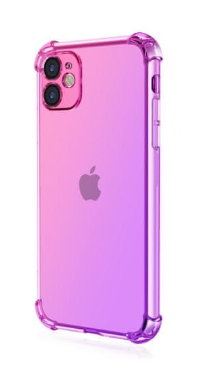 TopQ Kryt iPhone 11 Shock duhový růžovo-fialový 109752