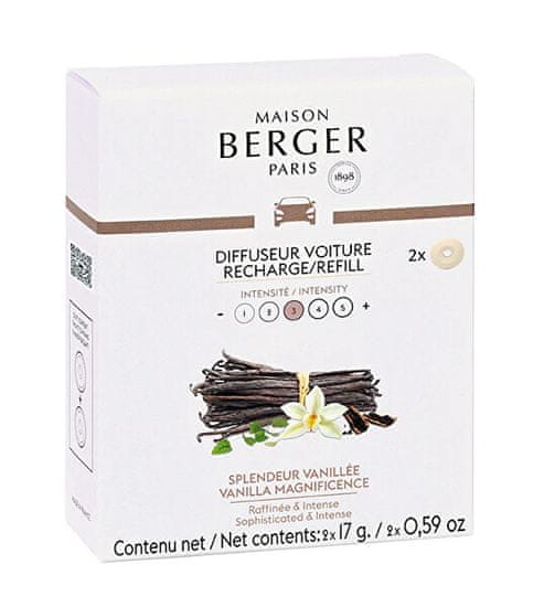 Maison Berger Paris Náhradní náplň do difuzéru do auta Velkolepá vanilka Vanilla Magnificence (Car Diffuser Recharge/Ref