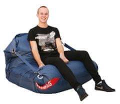 Beanbag Sedací pytel 189x140 comfort s popruhy jeans