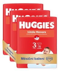 Huggies měsíční balení Little Movers Mega 3, 234 ks