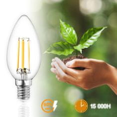 LUMILED 6x LED žárovka E14 B35 7W = 60W 806lm 3000K Teplá bílá 360° Filament