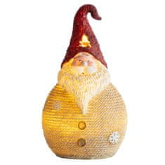 MAGIC HOME Santa kulatý střední, LED, polyresin, 3xAAA, 28,5 cm