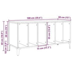 Vidaxl Skříňka na LP desky old wood 100 x 38 x 48 cm kompozitní dřevo