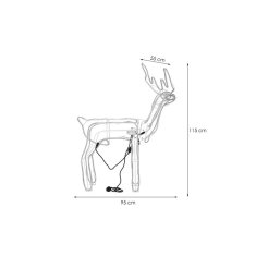 AUR Venkovní LED pohyblivý vánoční sob 115cm - TEPLÁ BÍLÁ