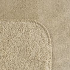 Eurofirany Přehoz na postel TEDY 70x160 Eurofirany světle béžový soft luxe + hřejivý fleece