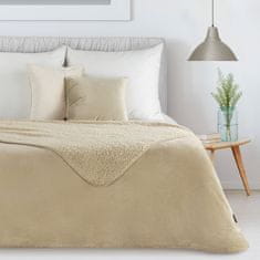 Eurofirany Přehoz na postel TEDY 70x160 Eurofirany světle béžový soft luxe + hřejivý fleece