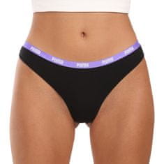 Puma 3PACK dámská tanga černá (503008001 006) - velikost S