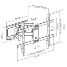 Gembird Držák TV WM-80ST-02, 37"-80" (60kg), otočný a náklopný