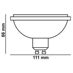 LUMILED 10x LED žárovka ES111 GU10 15W = 100W 1521lm 3000K Teplá biela 24° Silver