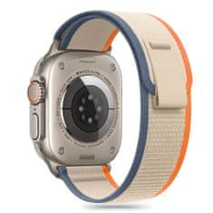 Tech-protect Nylon Stripe řemínek na Apple Watch 44/45/46/49mm, cream orange