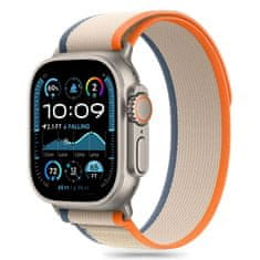 Tech-protect Nylon Stripe řemínek na Apple Watch 44/45/46/49mm, cream orange