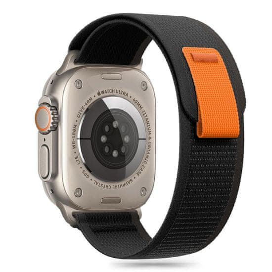 Tech-protect Nylon Stripe řemínek na Apple Watch 44/45/46/49mm, black orange