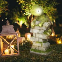 OUTSUNNY Turtle Sculpture With Led Solar Light Garden Ornament, 14,5" Outdoor Ornament For Lawn, Garden, Yard 