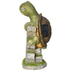 OUTSUNNY Turtle Sculpture With Led Solar Light Garden Ornament, 14,5" Outdoor Ornament For Lawn, Garden, Yard 