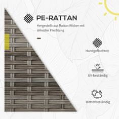 OUTSUNNY Set Zahradního Nábytku 4 Osoby Polyratanový Odnímatelný Potah Odolný Vůči Povětrnostním Vlivům Šedobéžový 