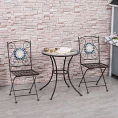 OUTSUNNY Bistro Set Pro 2 V Nostalgickém Designu, Mozaikové Kameny, Odolný Proti Povětrnostním Vlivům, Vícebarevný 