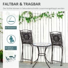 OUTSUNNY Bistro Set Pro 2 V Nostalgickém Designu, Mozaikové Kameny, Odolný Proti Povětrnostním Vlivům, Vícebarevný 