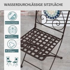 OUTSUNNY Bistro Set Pro 2 V Nostalgickém Designu, Mozaikové Kameny, Odolný Proti Povětrnostním Vlivům, Vícebarevný 