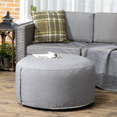 OUTSUNNY Ottoman, Nafukovací Podnožka, Podnožka Pro Vnitřní I Venkovní Použití, Nosnost Až 150 Kg, Polyester, Tmavě Šedá, 80 X 80 X 37 Cm 