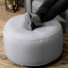 OUTSUNNY Ottoman, Nafukovací Podnožka, Podnožka Pro Vnitřní I Venkovní Použití, Nosnost Až 150 Kg, Polyester, Tmavě Šedá, 80 X 80 X 37 Cm 