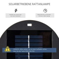 OUTSUNNY Zahradní Solární Lampa Vodotěsná Zahradní Lampa Se Světelným Senzorem, Automatická Led, Černá, 21,5 X 21,5 X 61 Cm 