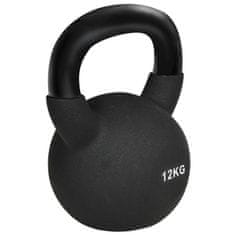 HOMCOM Kettlebell Litinový Neoprenový Povrch Houpací Činka Vhodná K Podlaze Černá 12 Kg 