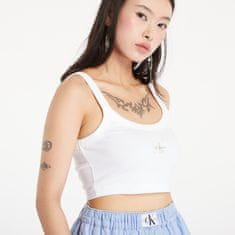 Calvin Klein Tílko Jeans Ribbed Cotton Bralette Top Bright White M Bílá